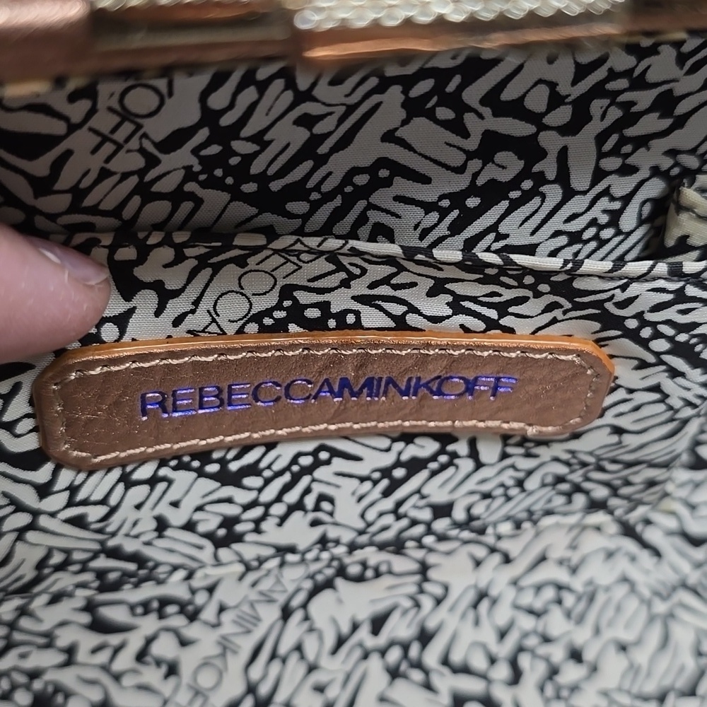 {Rebecca Minkoff} Rose Gold Clutch or Crossbody Bag - Picture 12 of 17
